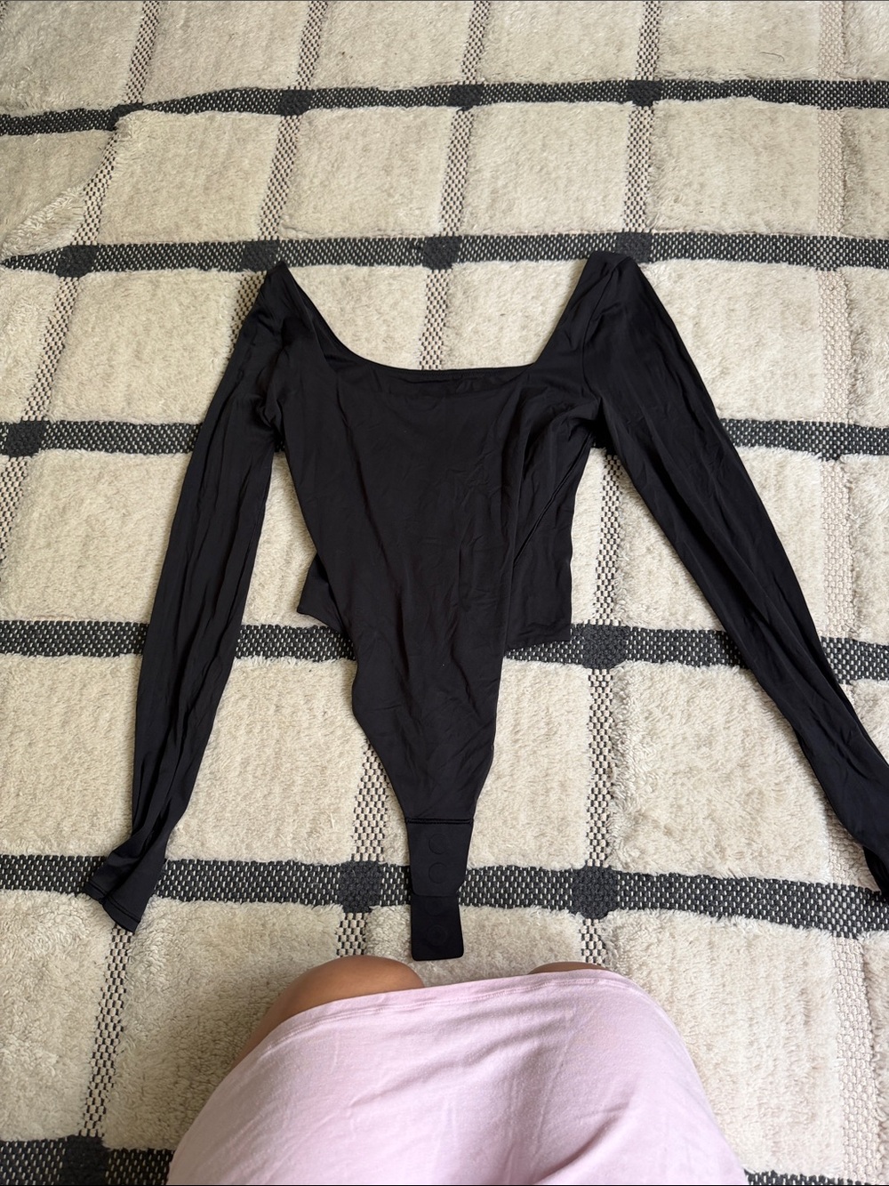 lululemon athletica Black Long Sleeve Scoop Neck Bodysuit